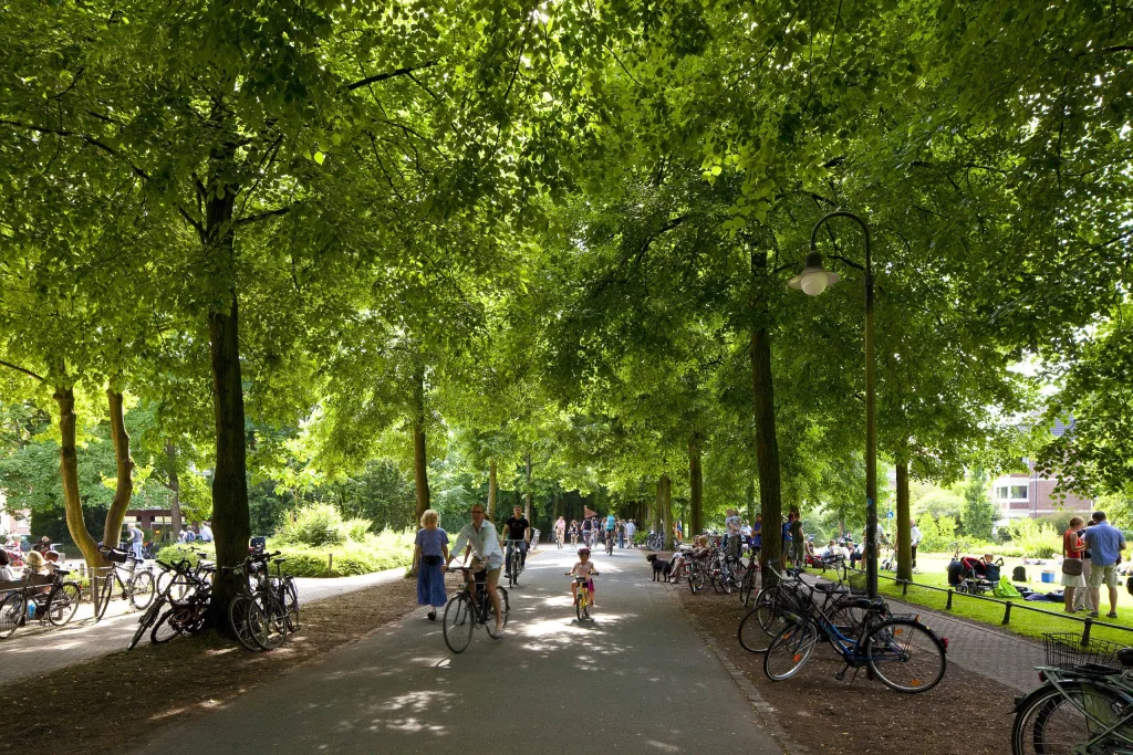 Die Promenade in Münster, ein grüner Rundweg um die Altstadt